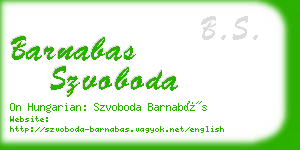 barnabas szvoboda business card